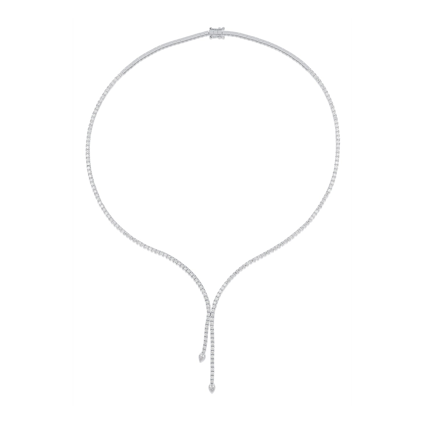 Diamond Lily Necklace in 14k white gold