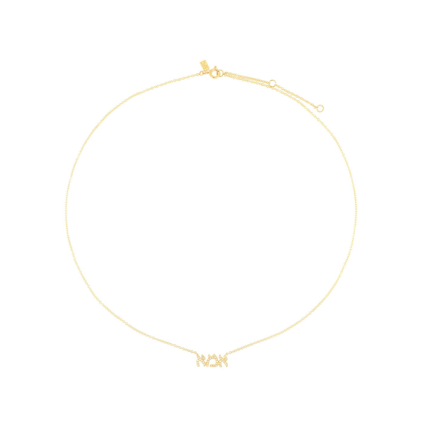 Diamond Hebrew Mom Necklace