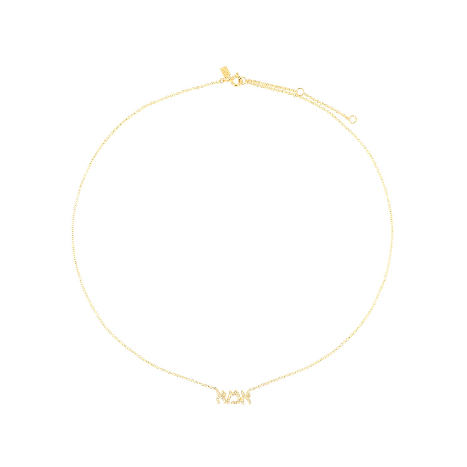 Diamond Hebrew Mom Necklace