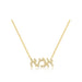 Diamond Hebrew Mom Necklace in 14k yellow gold