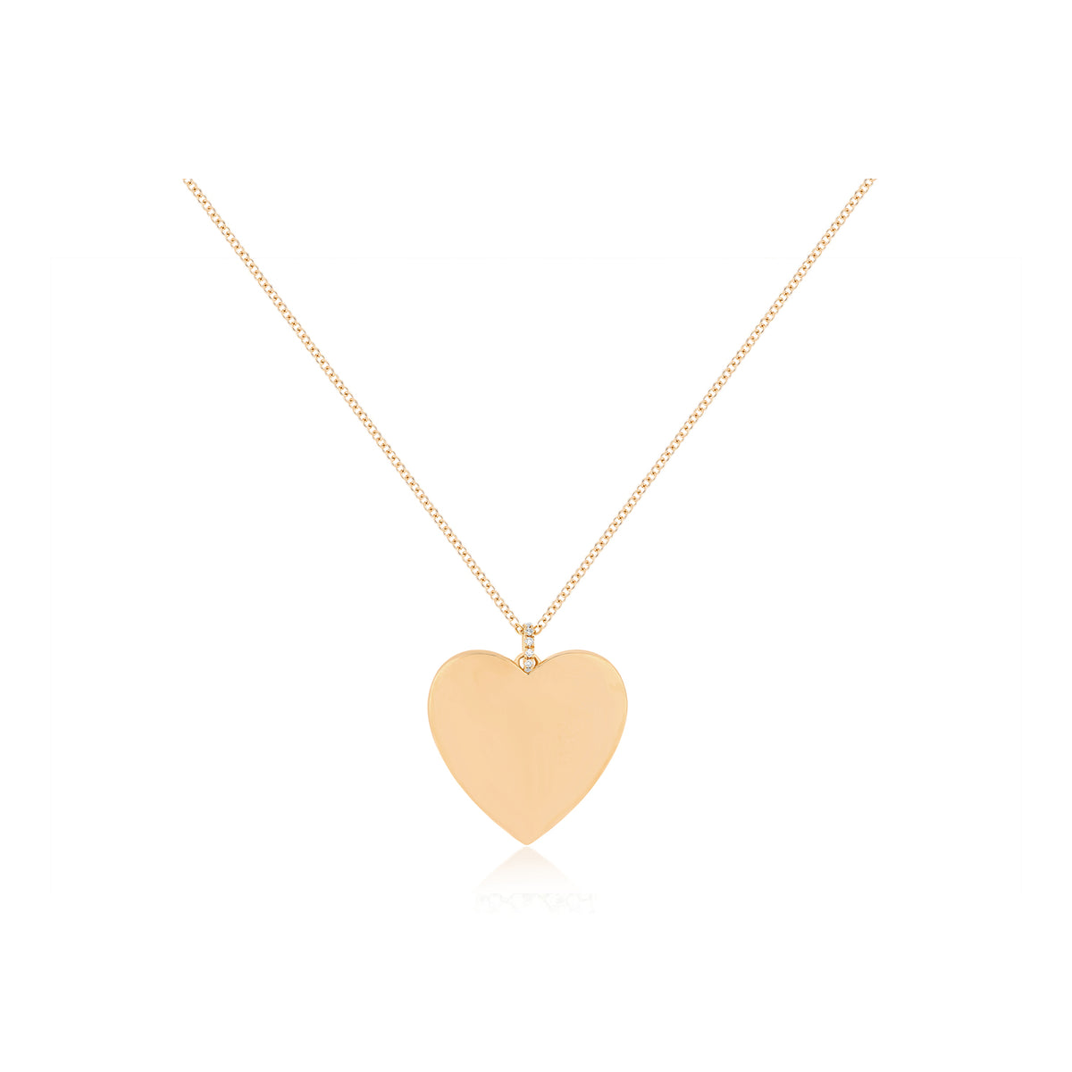 Gold Jumbo Heart Necklace in 14k rose gold
