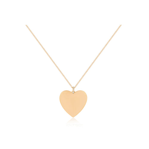 Gold Jumbo Heart Necklace in 14k rose gold