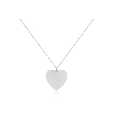 Gold Jumbo Heart Necklace in 14k white gold