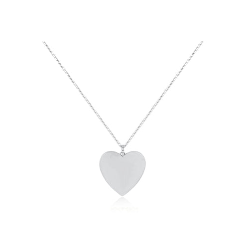 Gold Jumbo Heart Necklace in 14k white gold