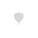Gold Jumbo Heart Charm in 14k White Gold with diamond bail