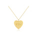 Gold Jumbo Heart Necklace in 14k YELLOW gold engraved with the initials E heart J