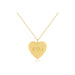 Gold Jumbo Heart Necklace in 14k YELLOW gold engraved with the initials E heart J