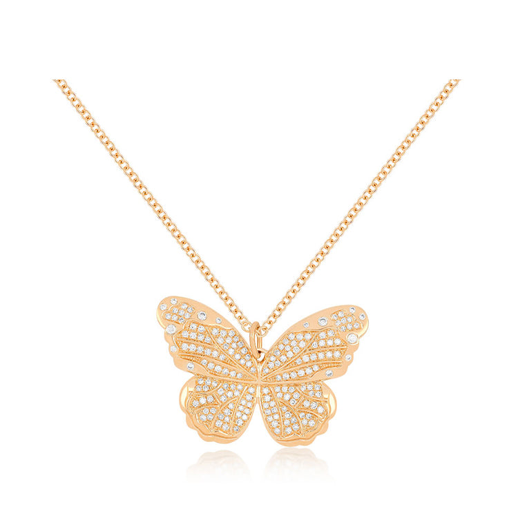 Pavé Diamond Jumbo Butterfly Necklace