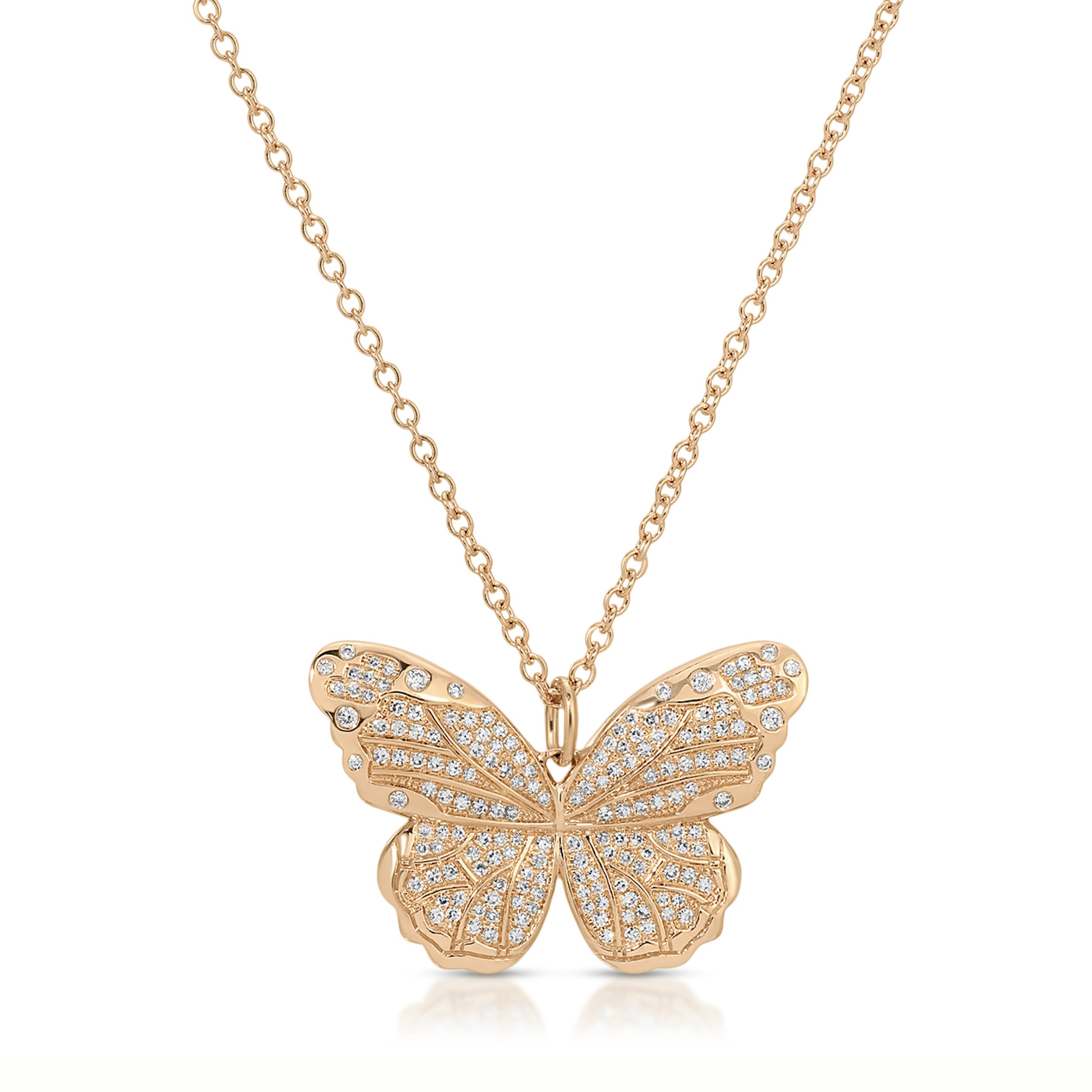 Pavé Diamond Jumbo Butterfly Necklace