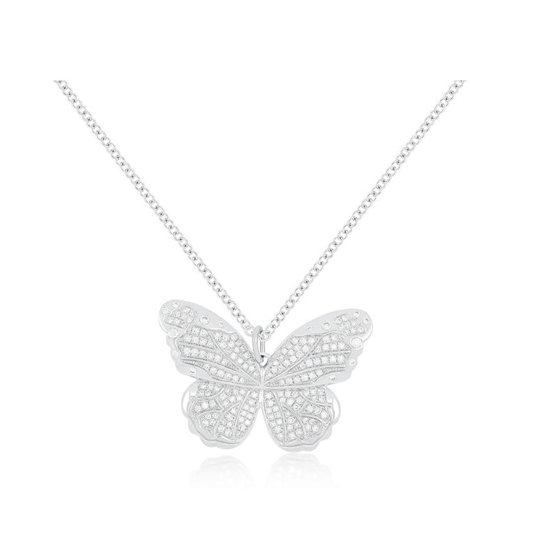 Pavé Diamond Jumbo Butterfly Necklace