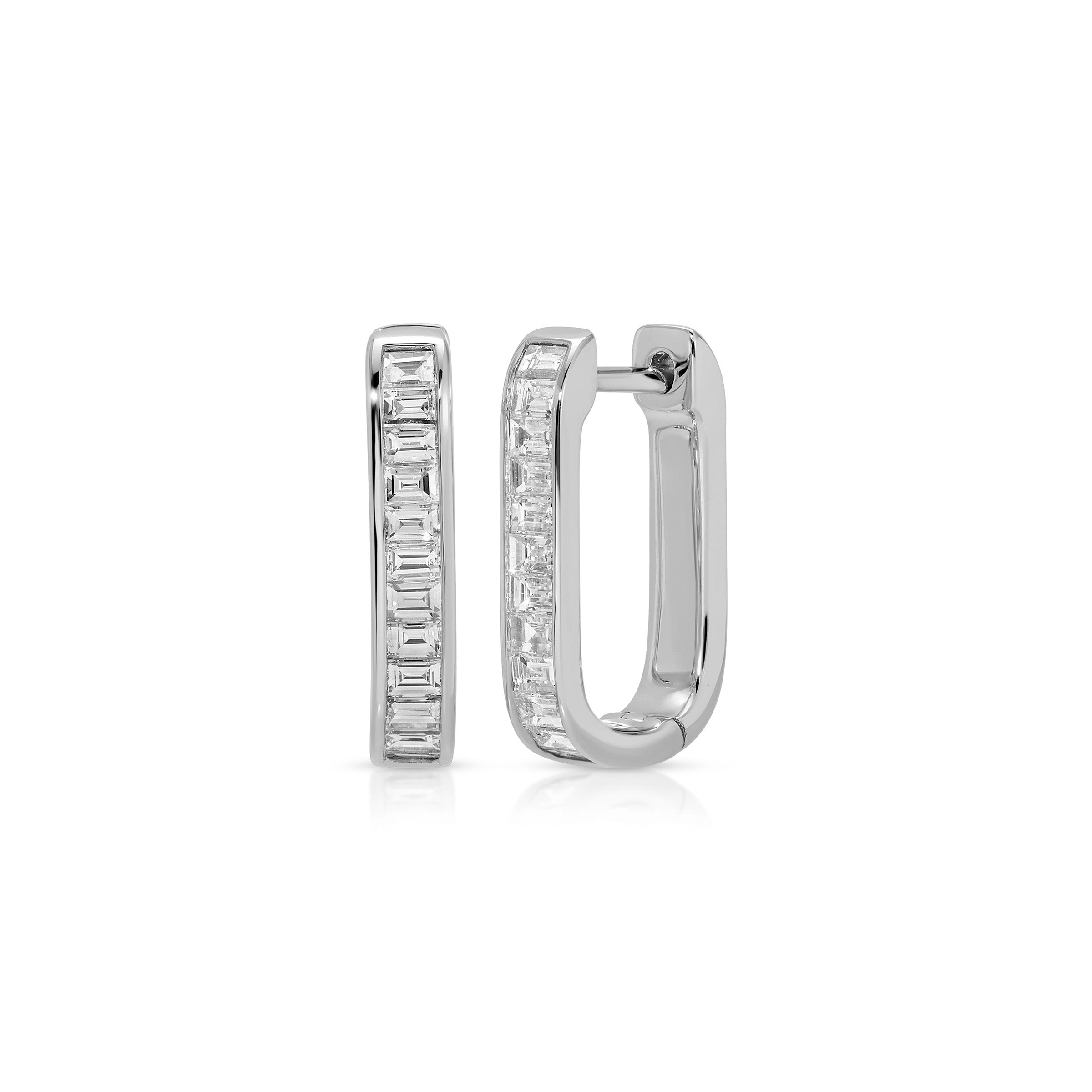 Diamond Baguette Jumbo Lola Hoop Earring