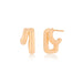 Double Gold Jumbo Huggie Earring in 14k rose gold