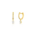 Oval Drop Diamond Mini Huggie Earring in 14k yellow gold