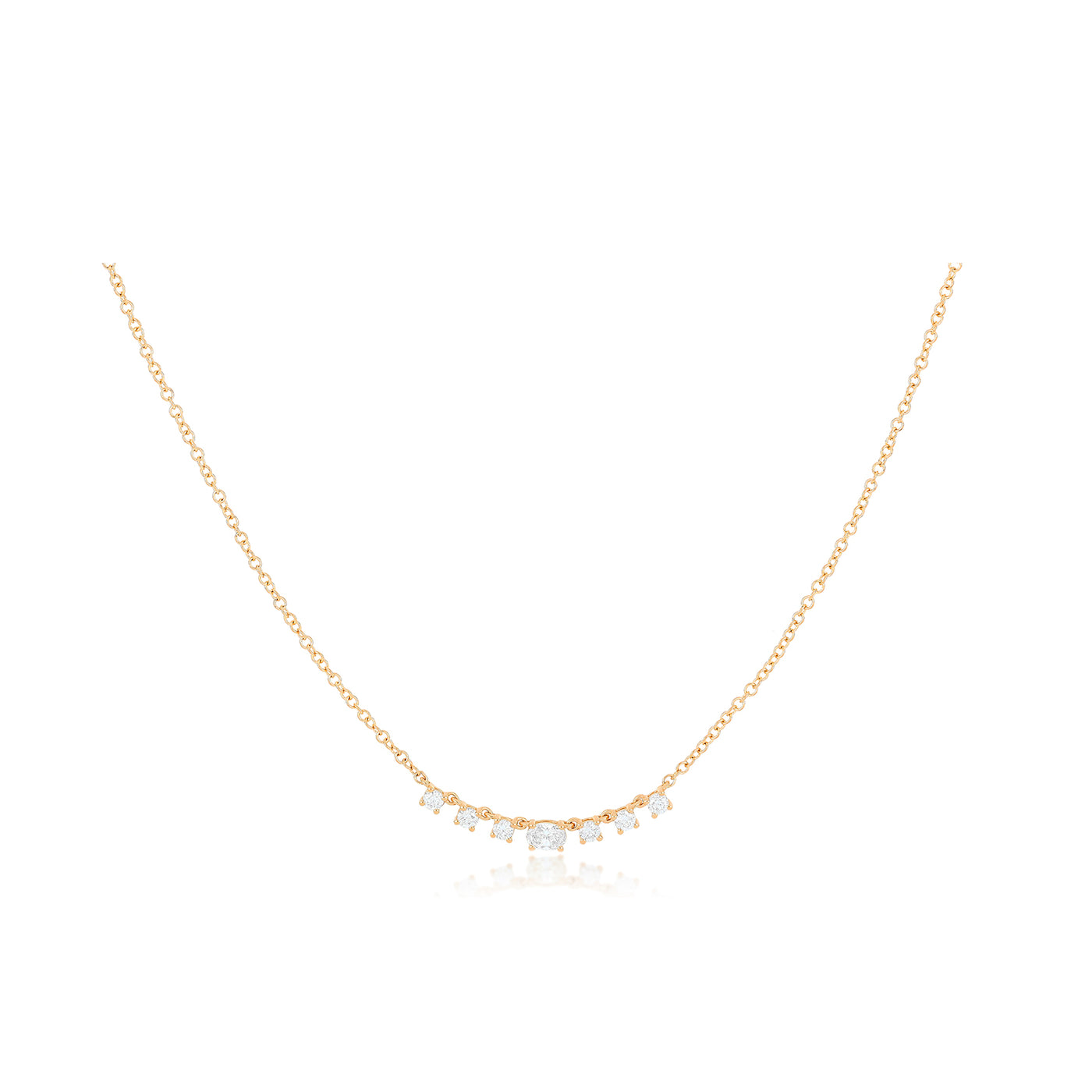 Diamond Carrie Necklace in 14k rose gold