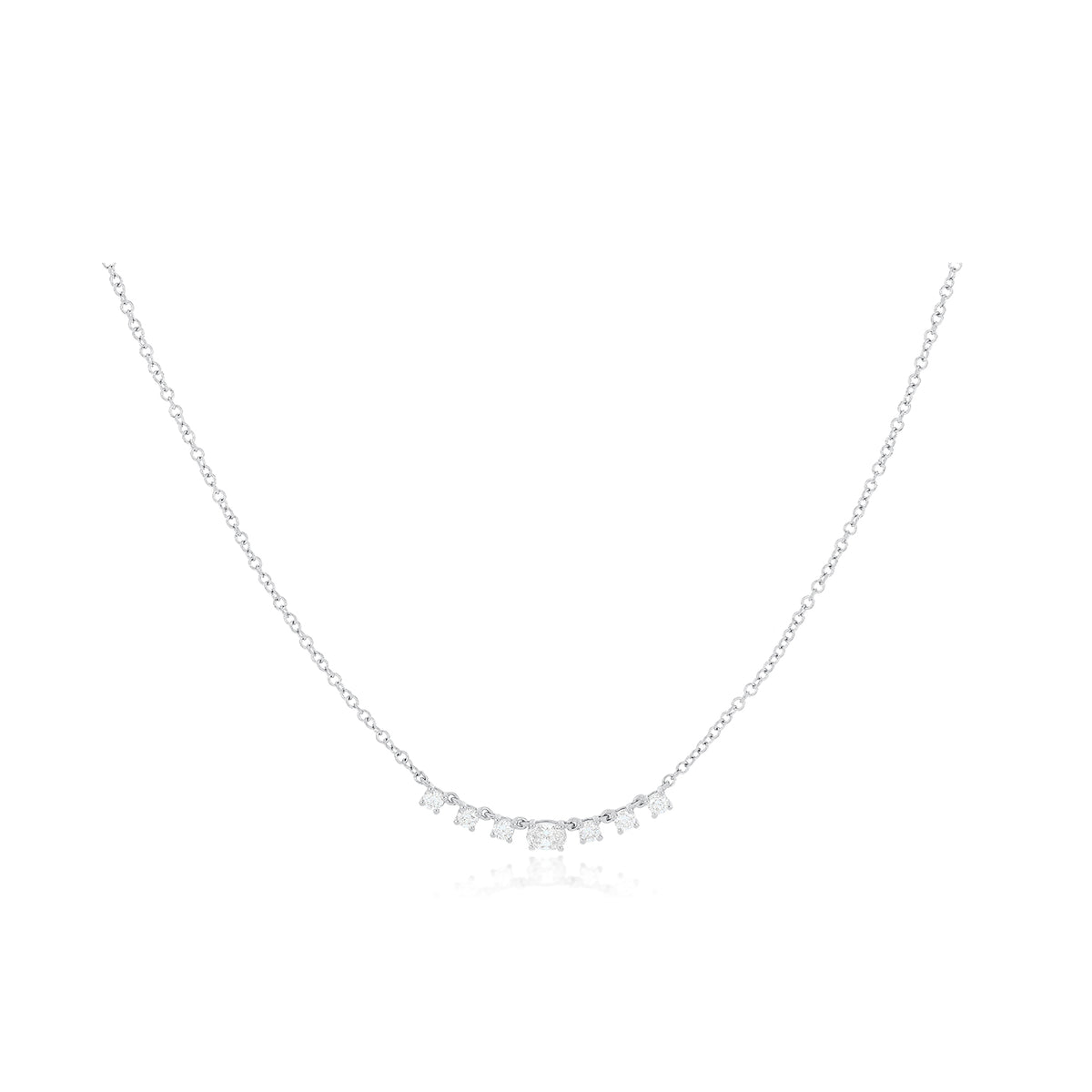 Diamond Carrie Necklace in 14k white gold