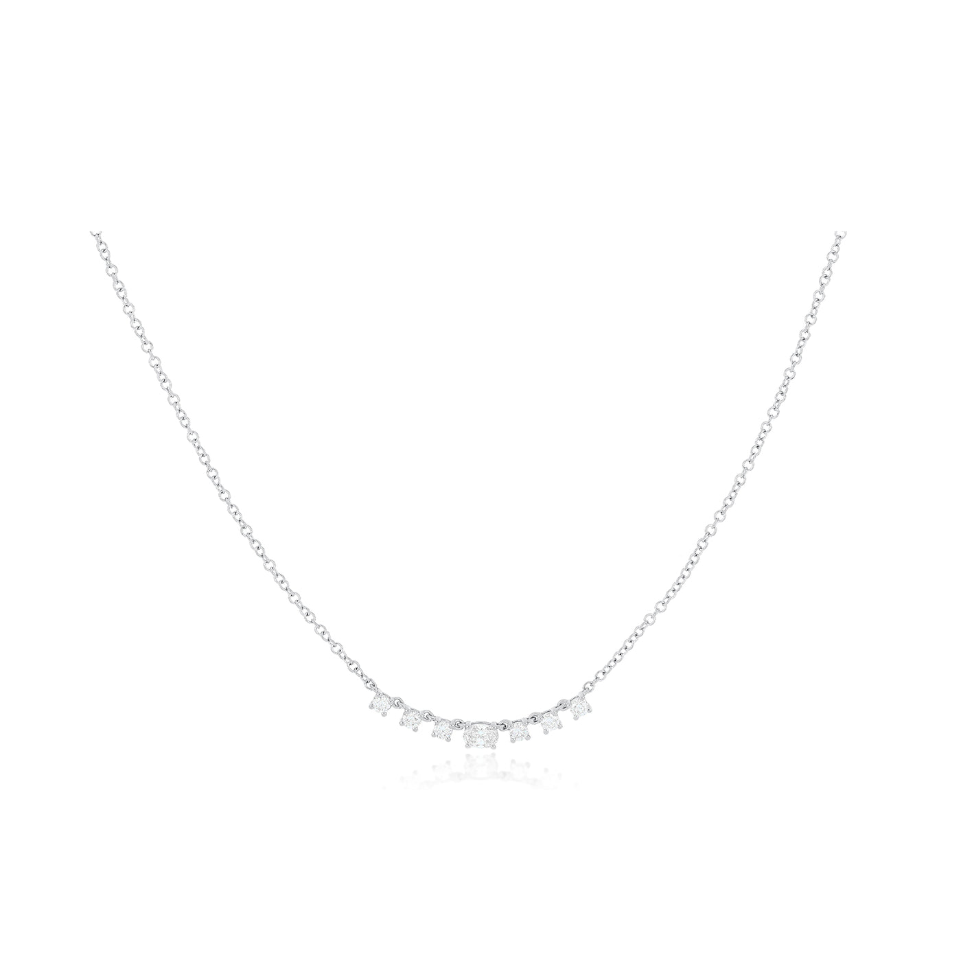 Diamond Carrie Necklace in 14k white gold
