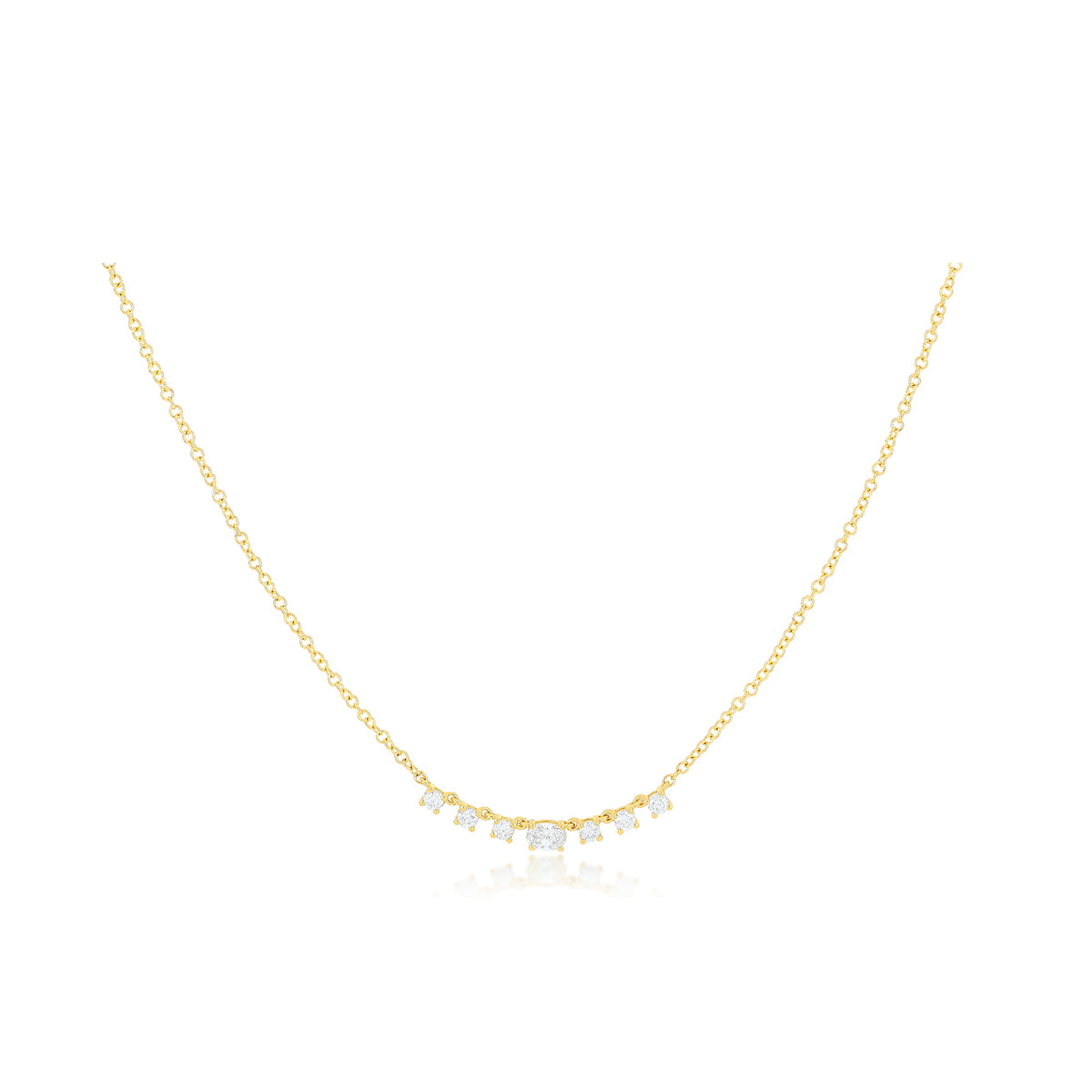 Diamond Carrie Necklace in 14k yellow gold