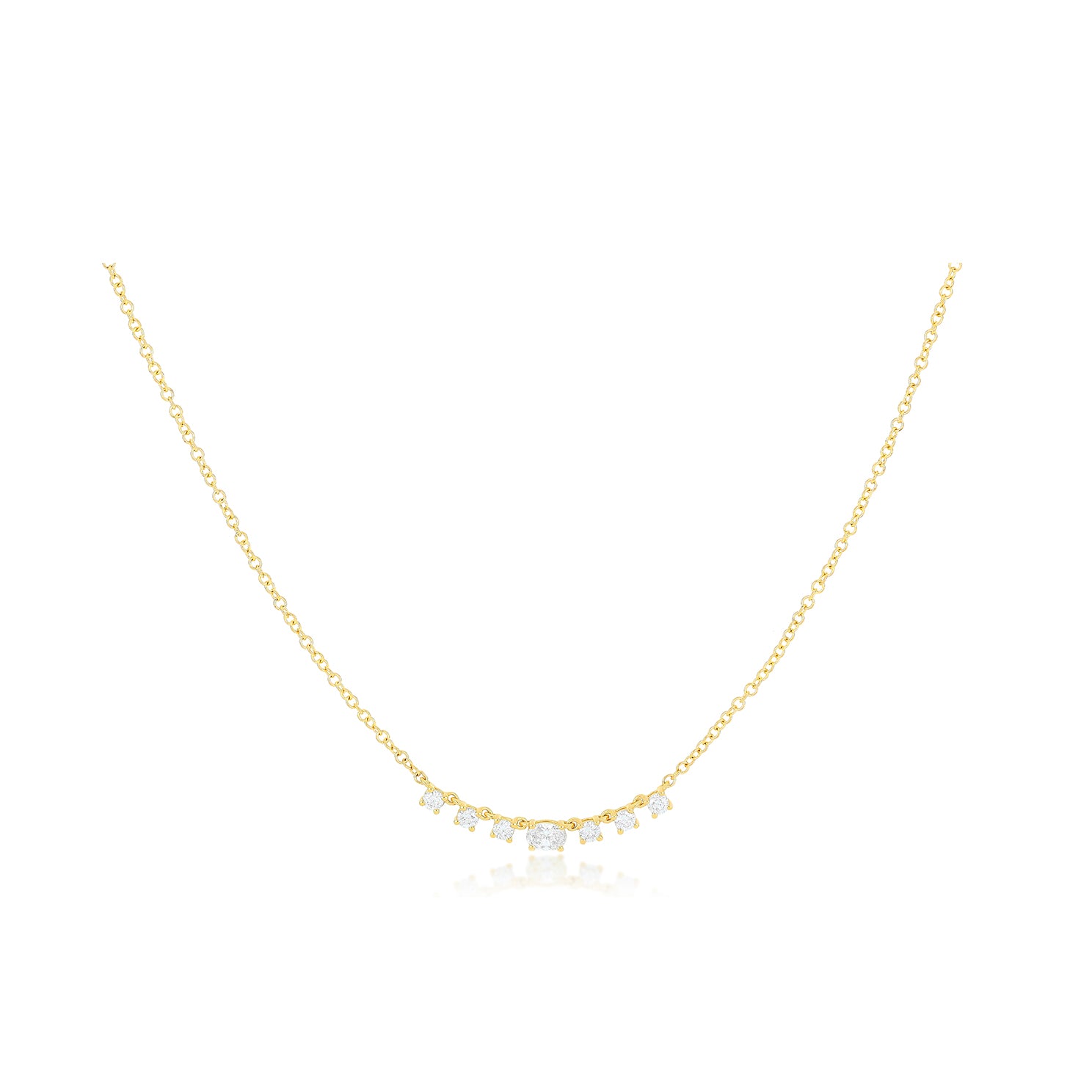 Diamond Carrie Necklace in 14k yellow gold