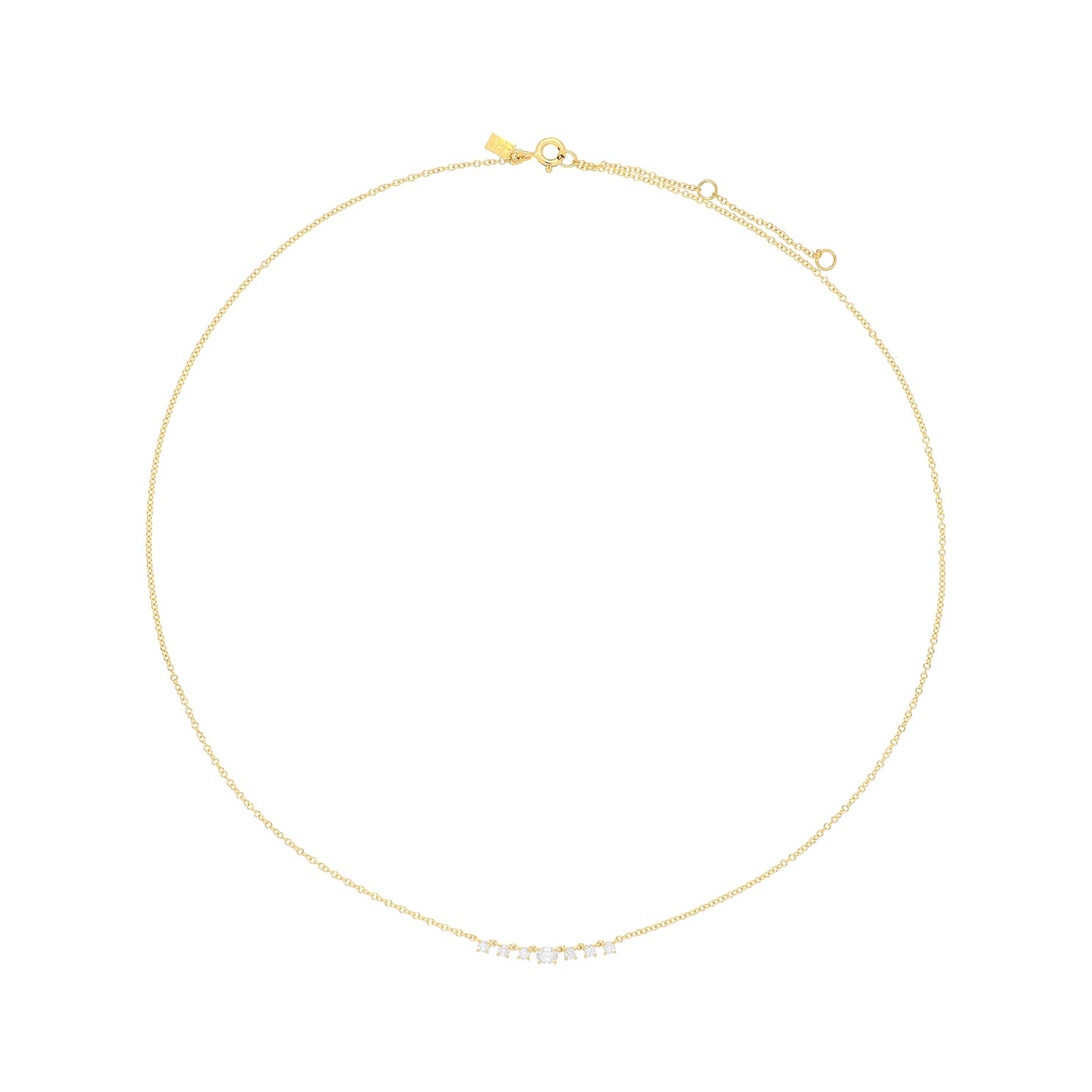 Diamond Carrie Necklace in 14k yellow gold