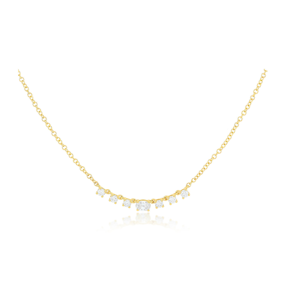 Diamond Carrie Necklace in 14k yellow gold