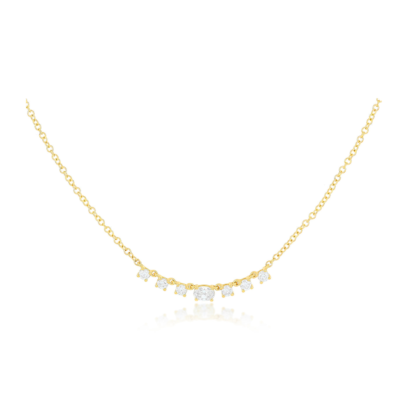 Diamond Carrie Necklace in 14k yellow gold