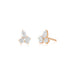 Triple Diamond Cluster Stud Earrings in 14k rose gold