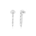 Multi Diamond Baguette Chain Stud Earring in 14 white gold