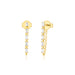 Multi Diamond Baguette Chain Stud Earring in 14k yellow gold
