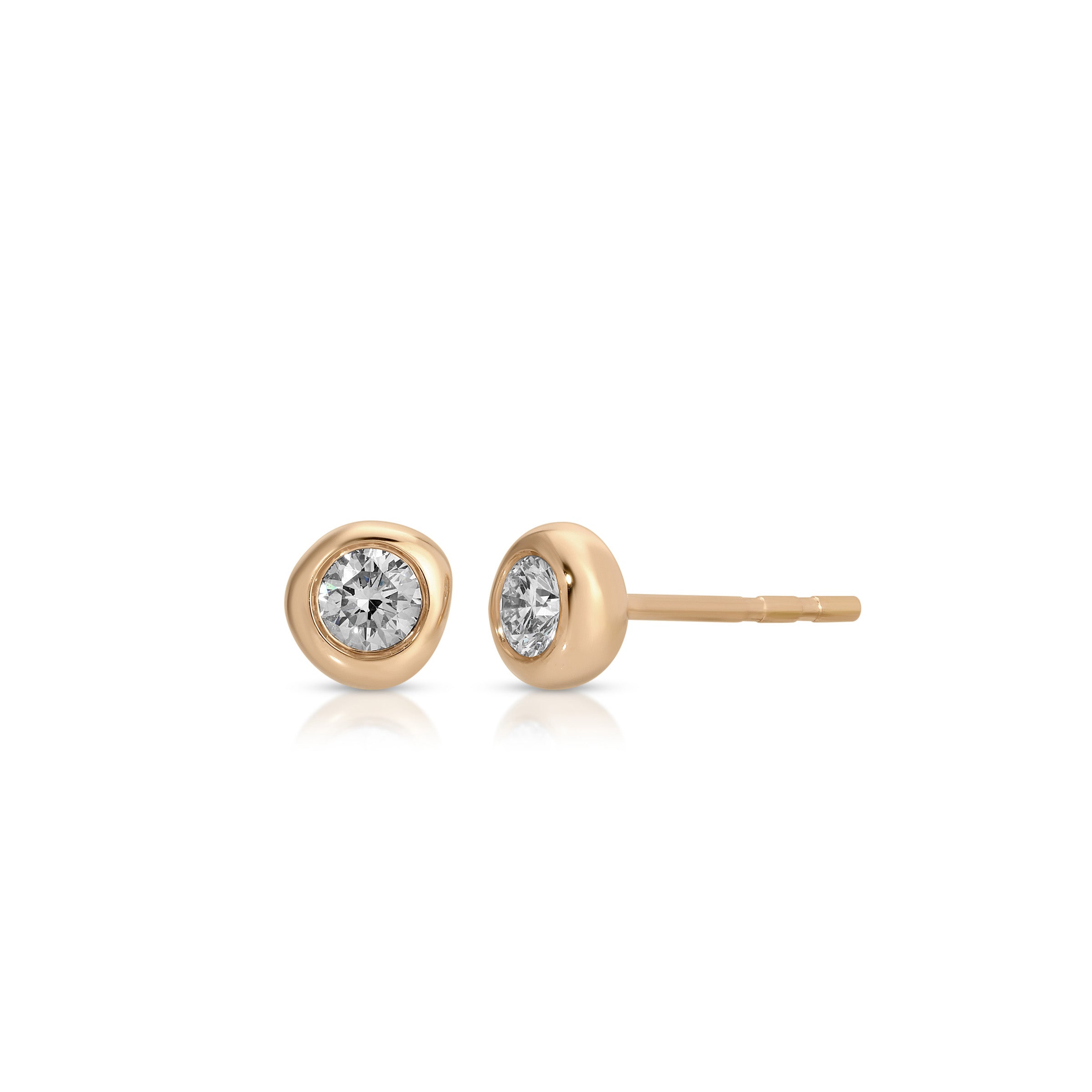 Diamond Pillow Stud Earrings