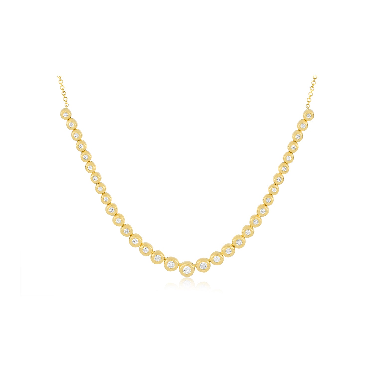 Graduated gold sales ball necklace