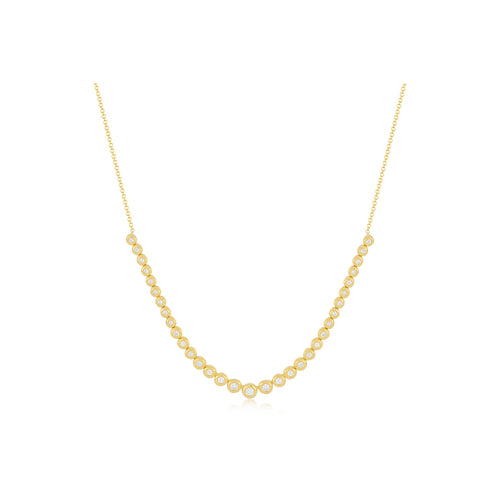 Graduated Diamond Pillow Necklace in 14k yellow gold
