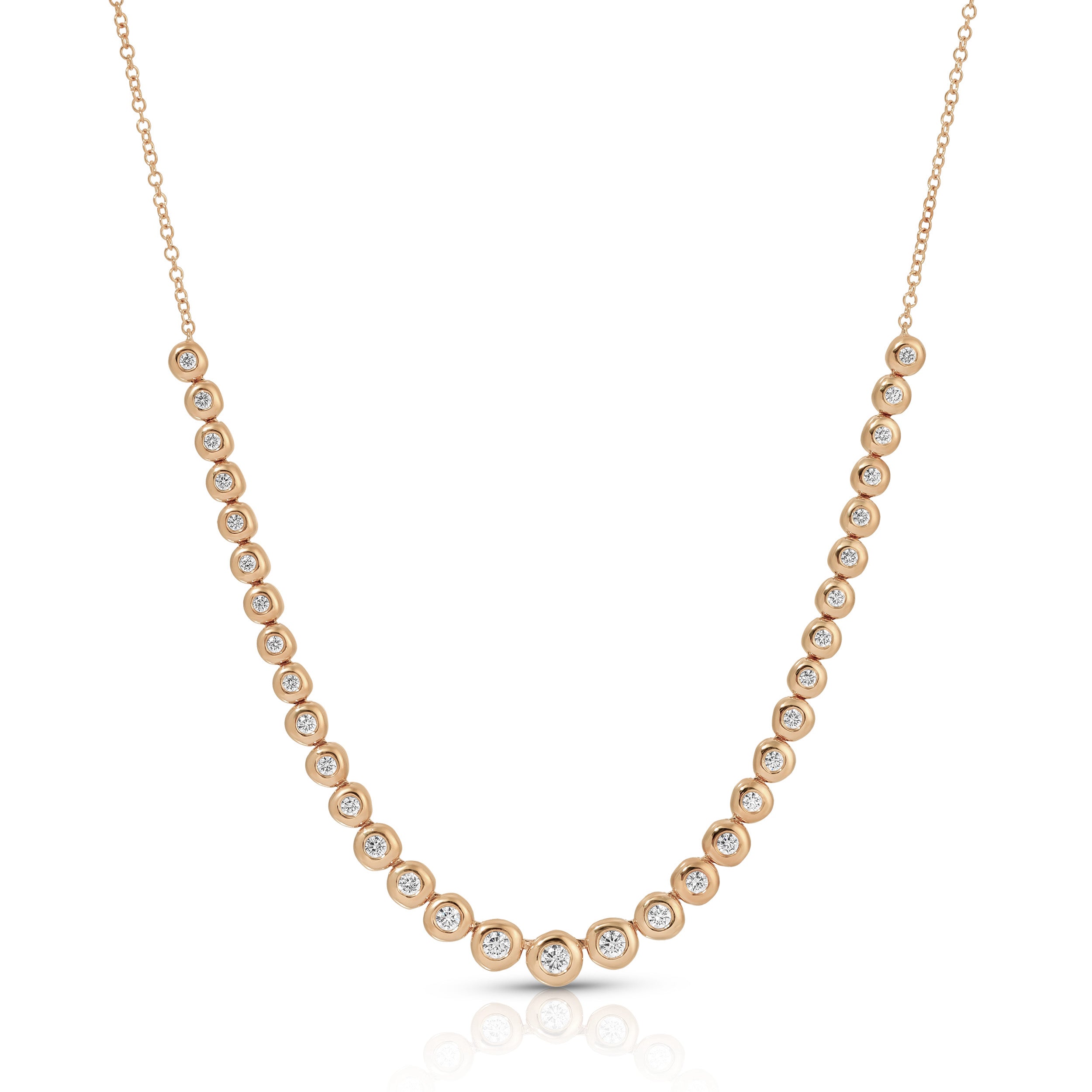 Graduated Diamond Pillow Necklace