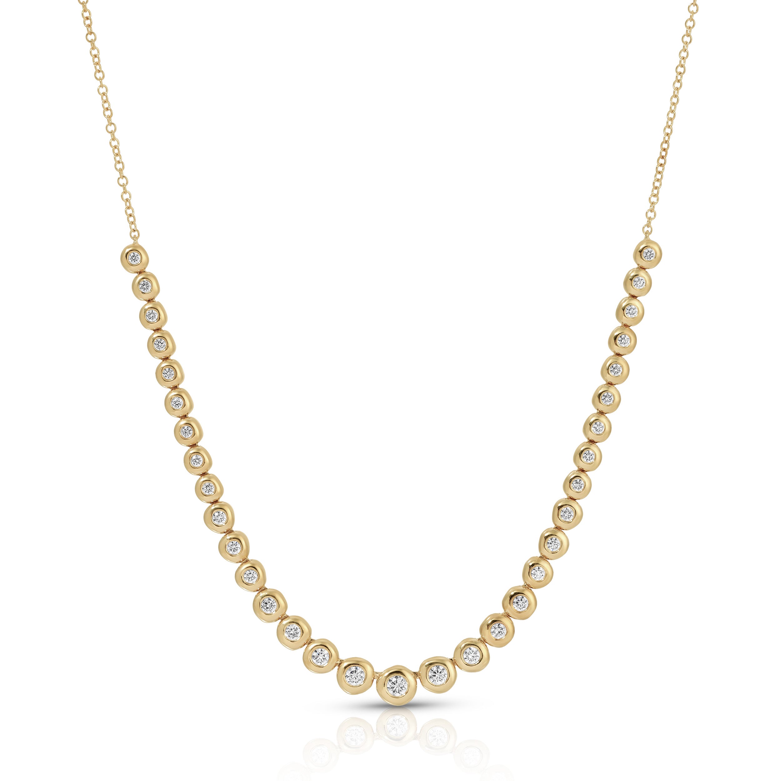 Graduated Diamond Pillow Necklace