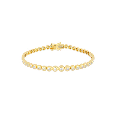 Graduated Diamond Pillow Eternity Bracelet in 14k yellow gold