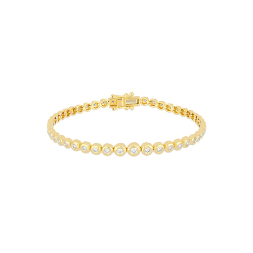 Graduated Diamond Pillow Eternity Bracelet in 14k yellow gold