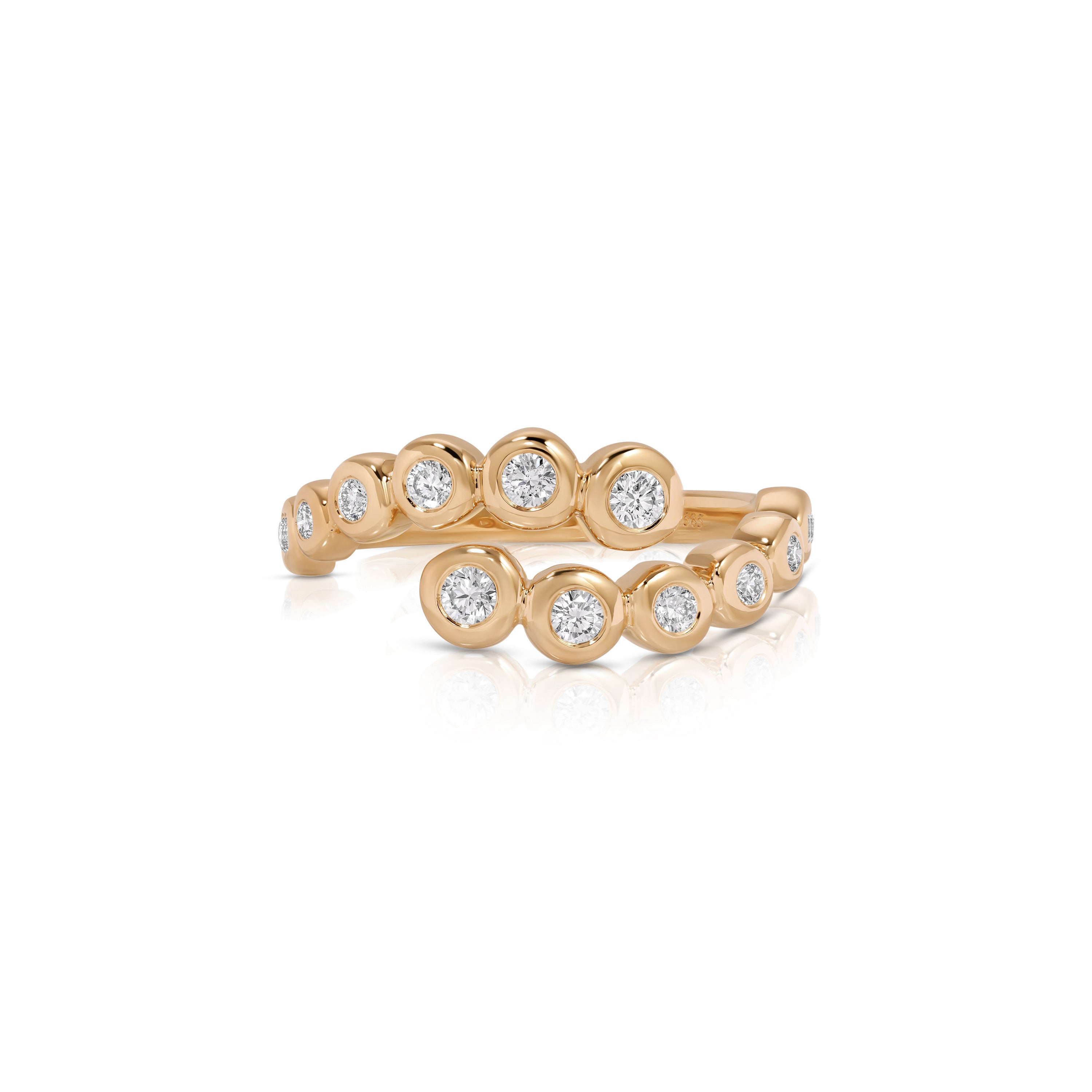 Graduated Diamond Pillow Wrap Ring