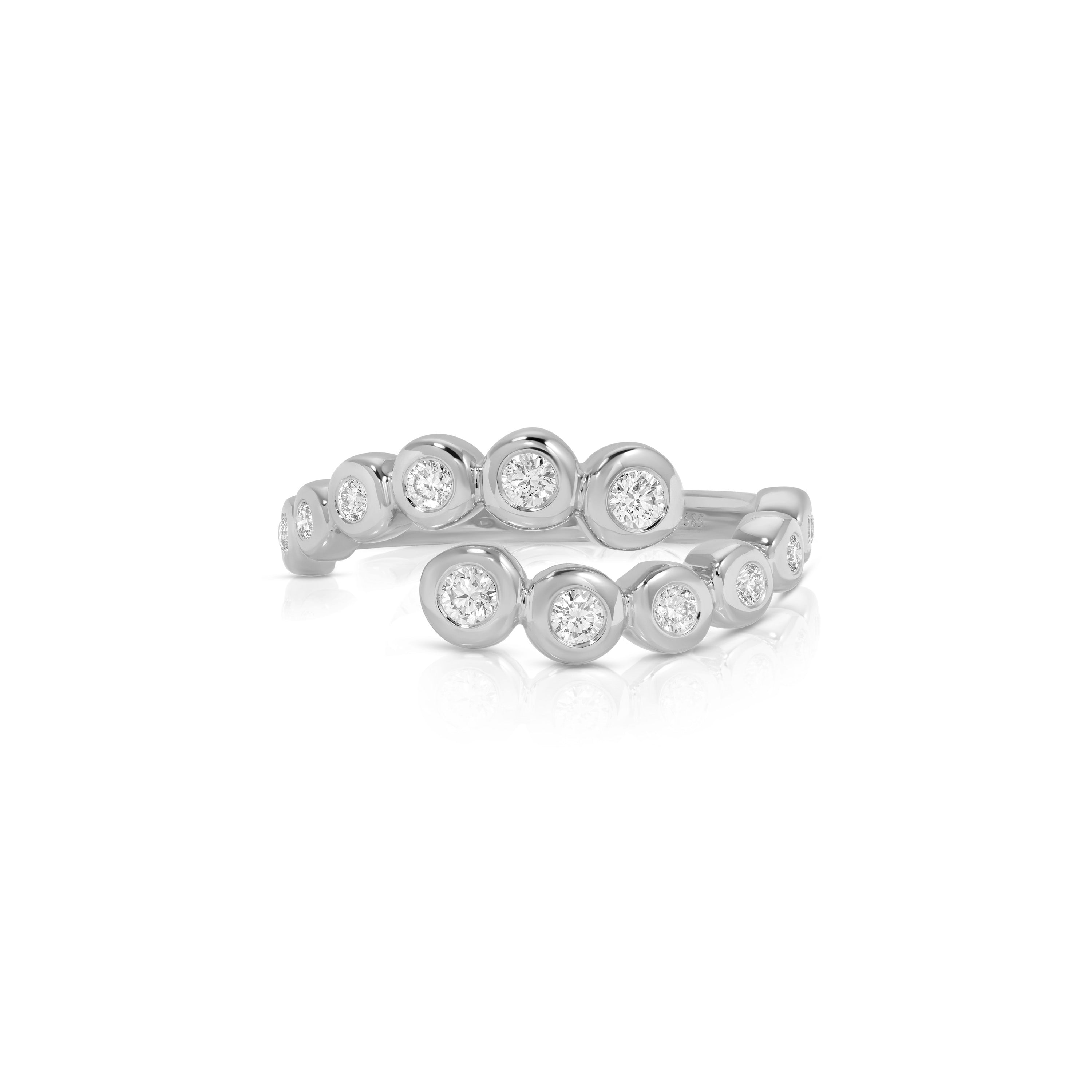 Graduated Diamond Pillow Wrap Ring