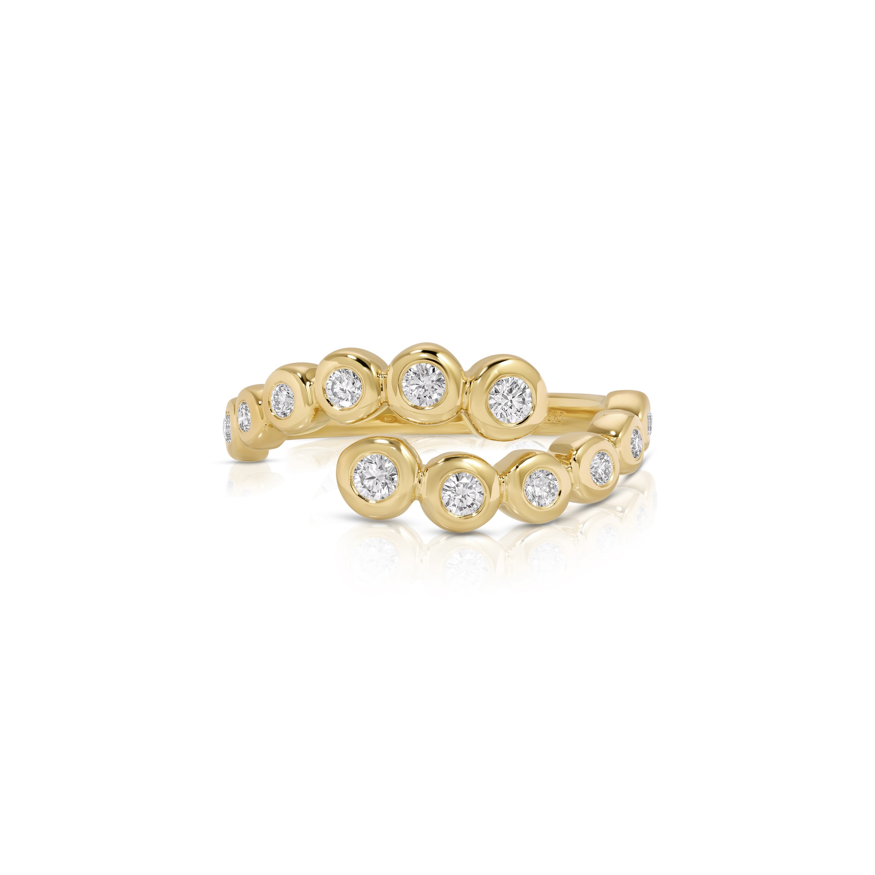 Graduated Diamond Pillow Wrap Ring