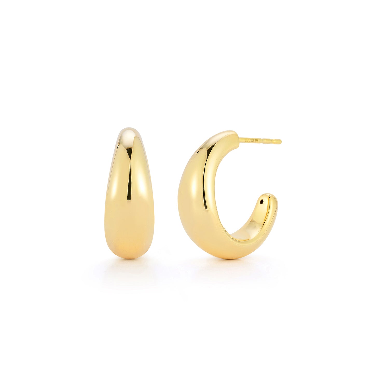 Gold Jumbo Dome Hoop Earrings - Main Image