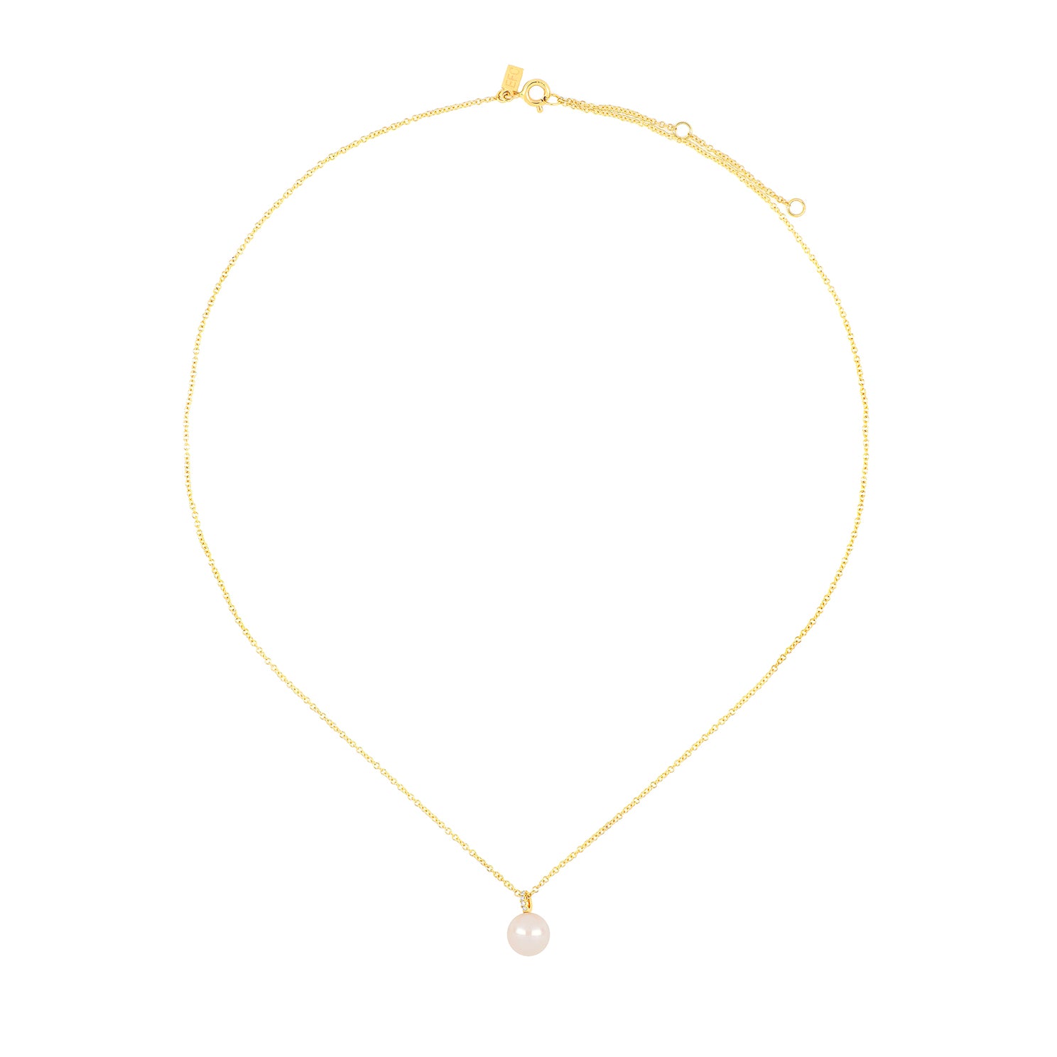 Pearl Ball Drop Necklace in 14k yellow gold