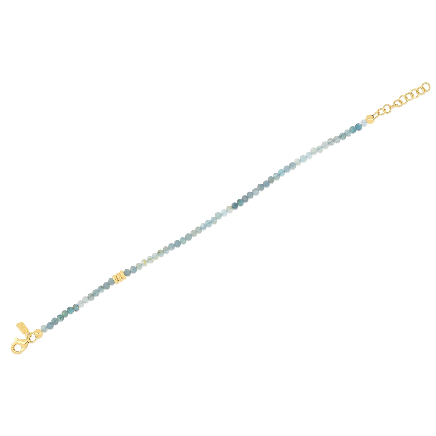 Ombré Tourmaline Birthstone Bead Bracelet in 14k yellow gold