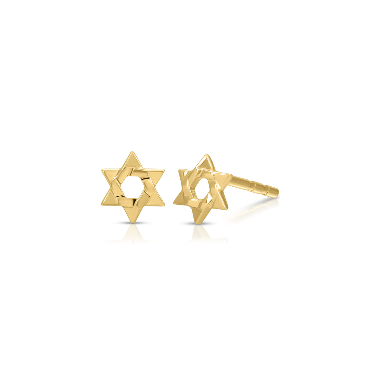 Gold Star of David Earring