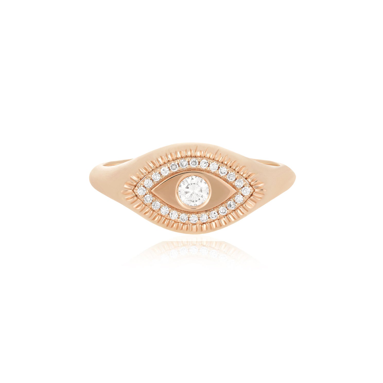 Gold & Diamond Evil Eye Protection Ring