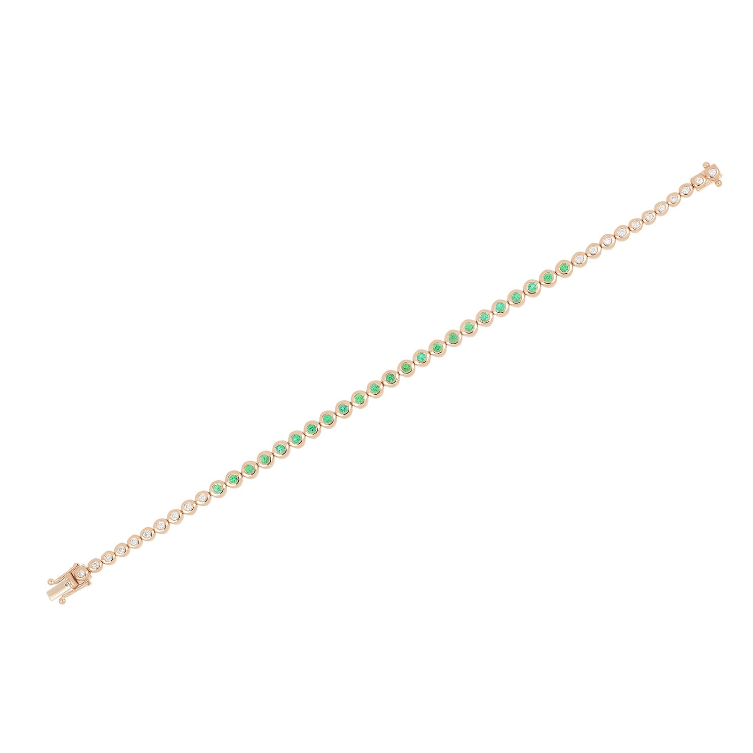 Emerald & Diamond Pillow Eternity Bracelet