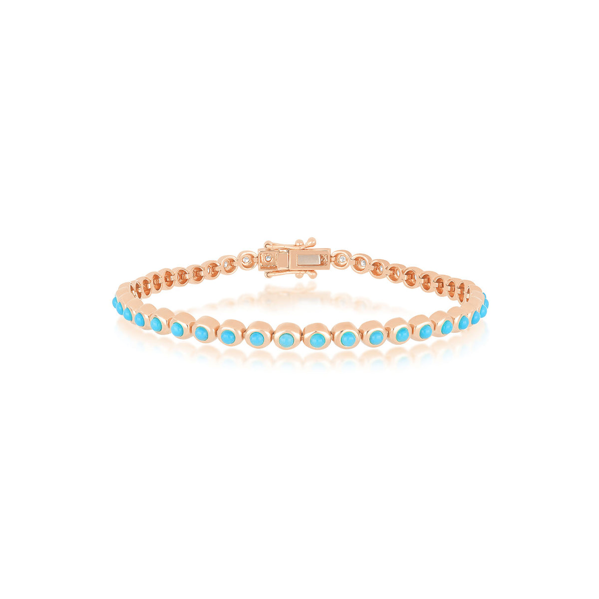 Turquoise & Diamond Pillow Eternity Bracelet