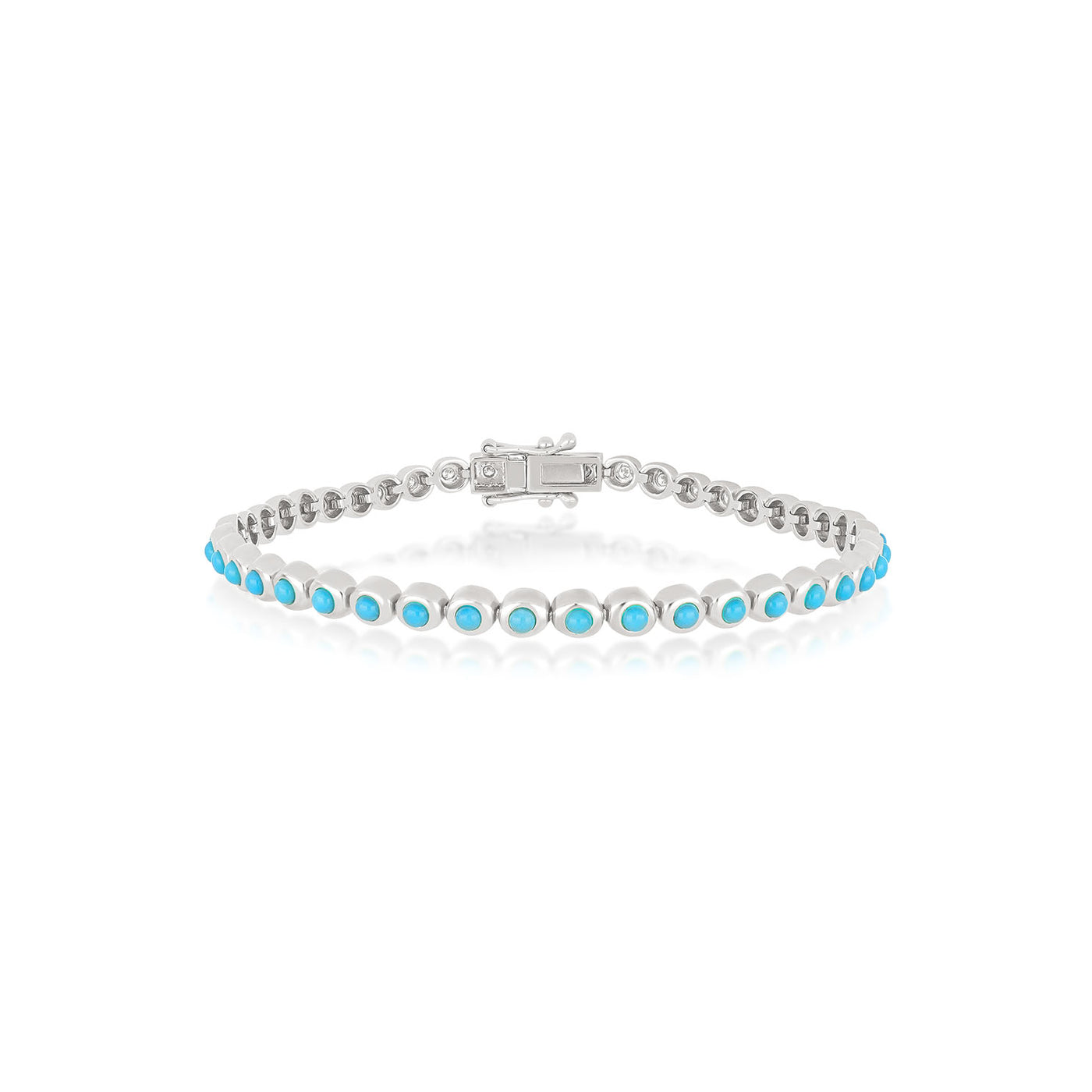 Turquoise & Diamond Pillow Eternity Bracelet