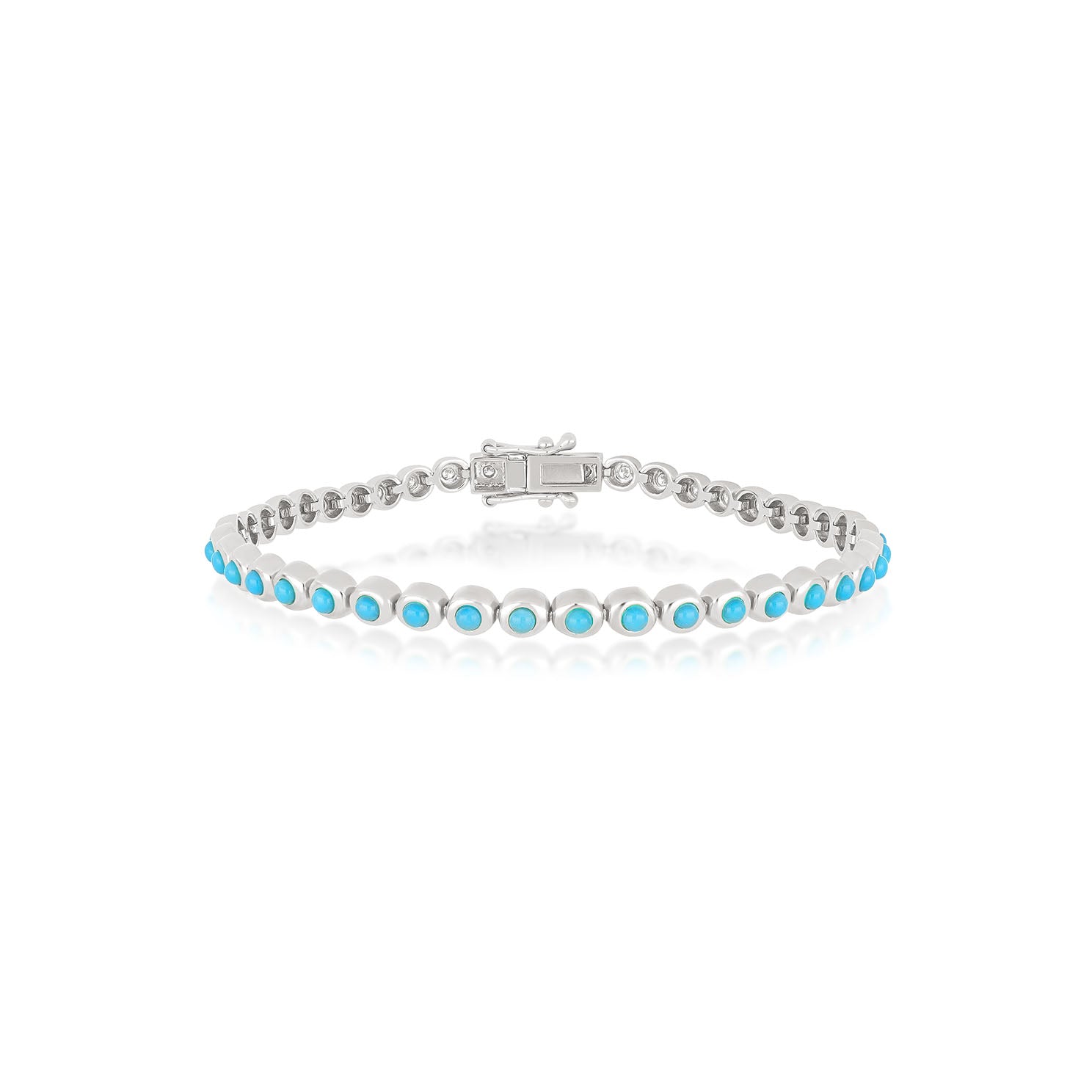 Turquoise & Diamond Pillow Eternity Bracelet