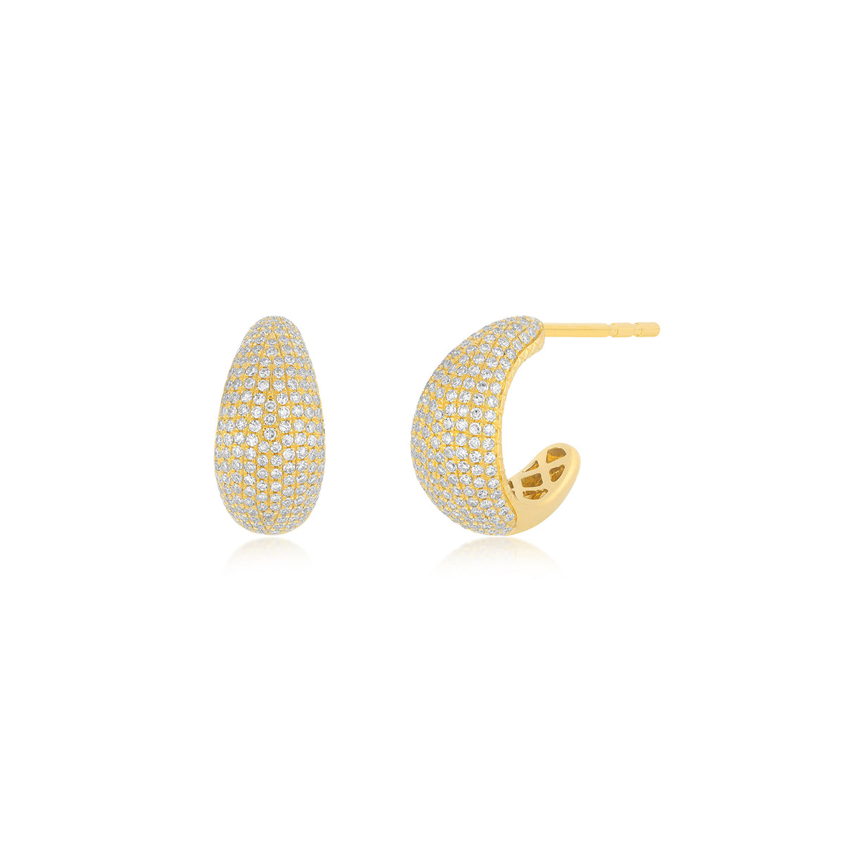 Pavé Diamond Jumbo Dome Huggie Earrings