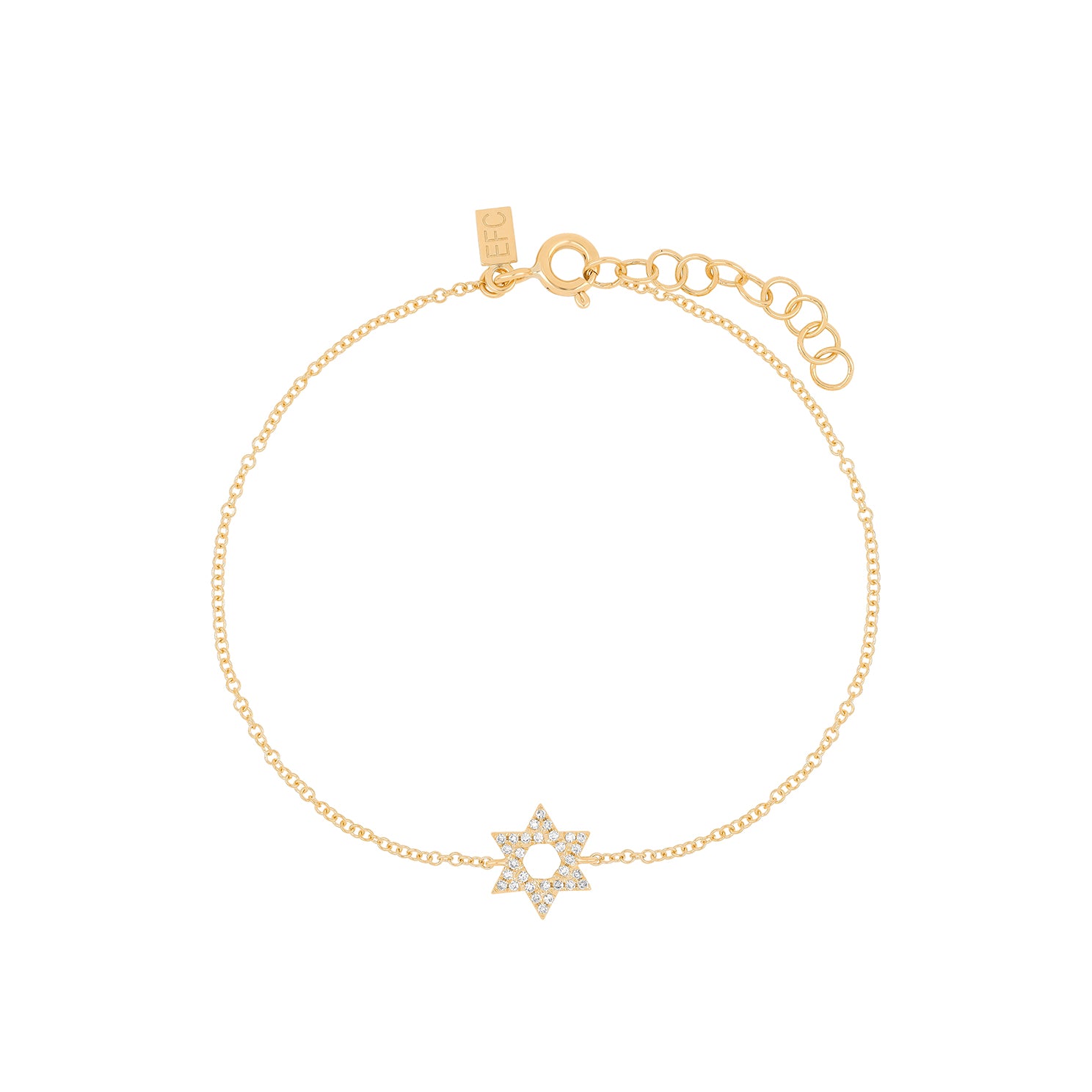 Diamond Star of David Bracelet in 14k rose gold