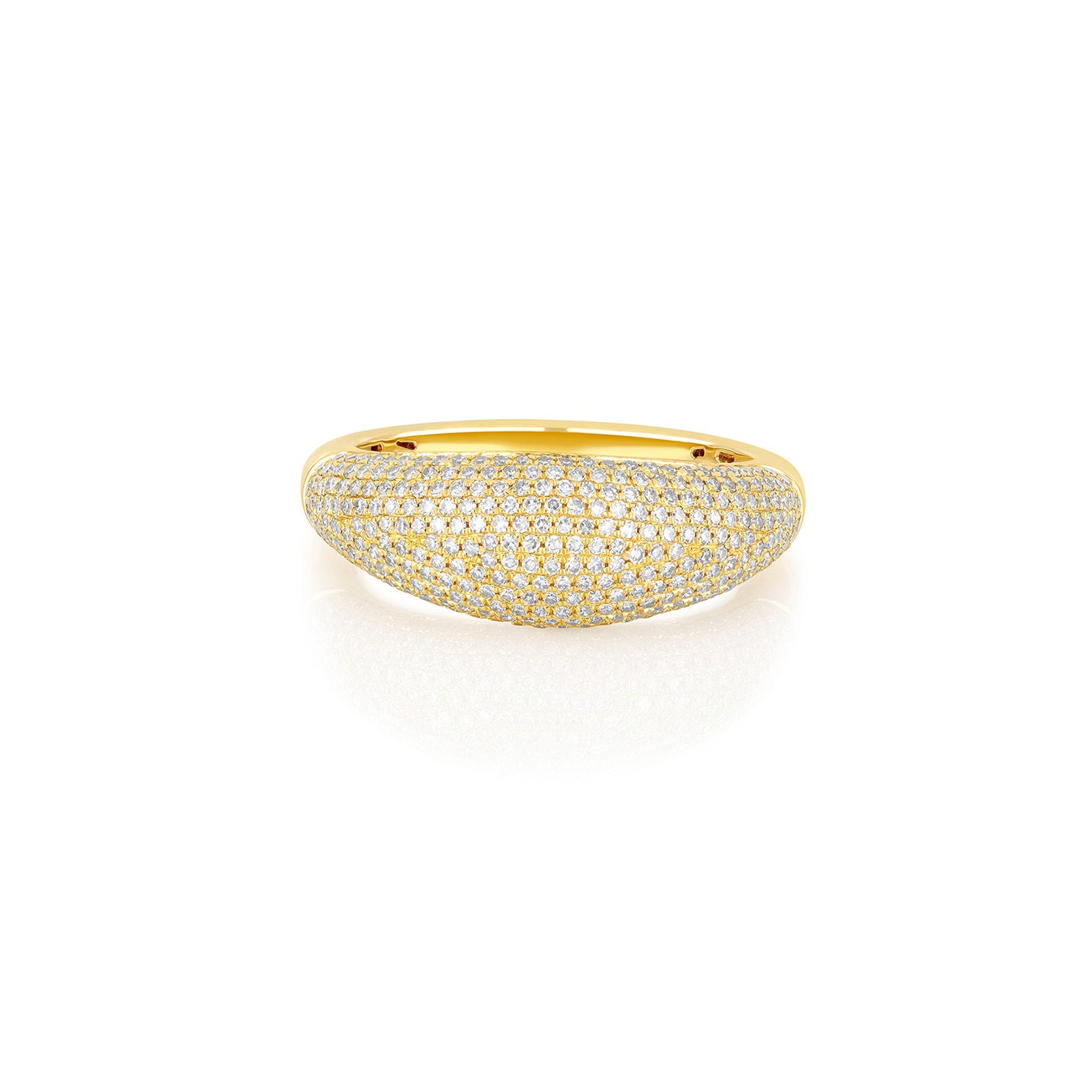 Pavé Diamond Jumbo Dome Ring | 14k Gold | EF Collection — EF Pavé Diamond Jumbo Dome Ring | 14k Gold | EF Collection — EF